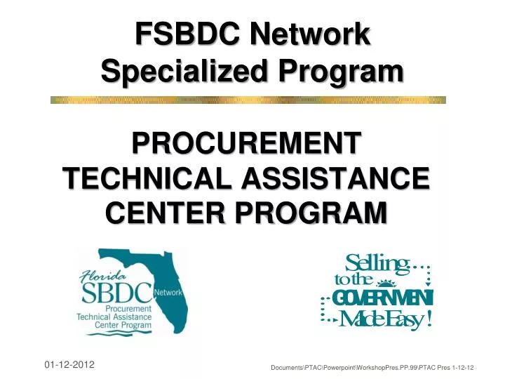 fsbdc network specialized program