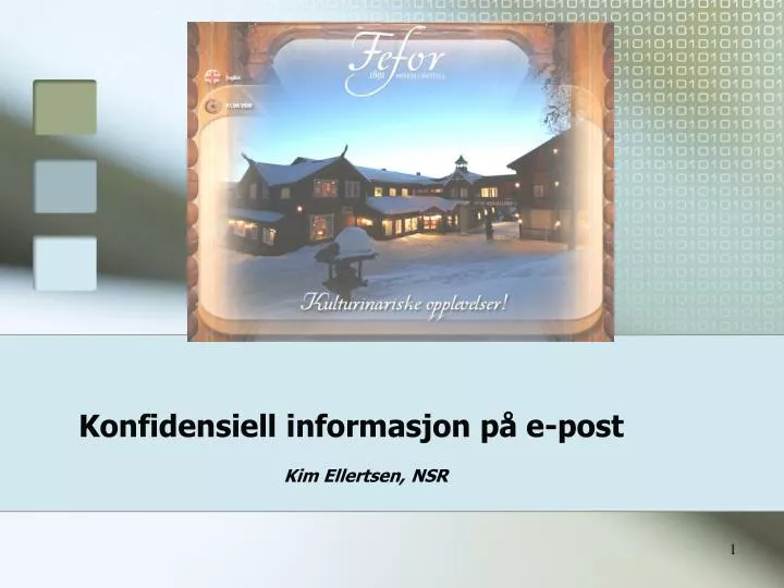 konfidensiell informasjon p e post