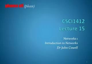 CSCI1412 Lecture 15