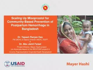 Scaling Up Misoprostol for Community-Based Prevention of Postpartum Hemorrhage in Bangladesh