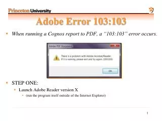 adobe error 103 103