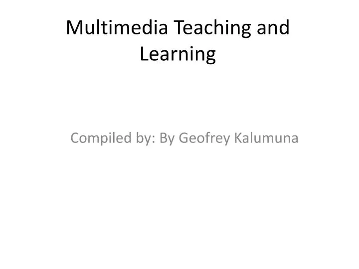 multimedia teaching and learning