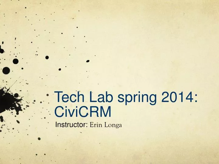 tech lab spring 2014 civicrm