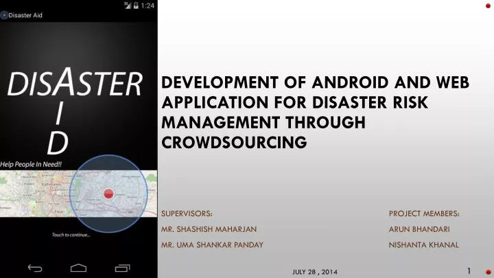 development of android and web application for disaster risk management through crowdsourcing
