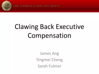 Clawing Back Executive Compensation