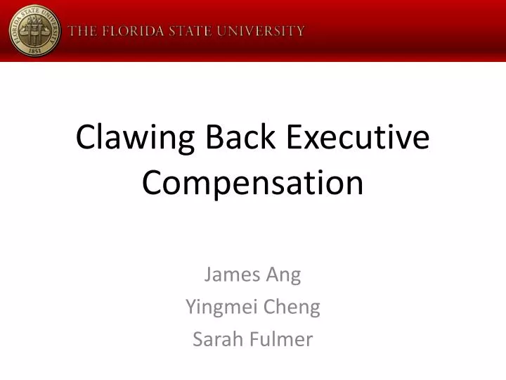 clawing back executive compensation