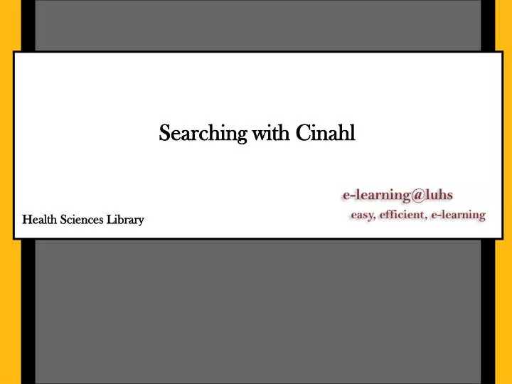 searching with cinahl