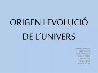 origen i evoluci de l univers