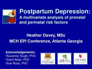 Postpartum Depression: A multivariate analysis of prenatal and perinatal risk factors