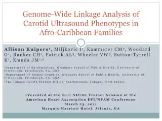 Genome-Wide Linkage Analysis of Carotid Ultrasound Phenotypes in Afro-Caribbean Families