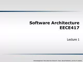 Software Architecture EECE417