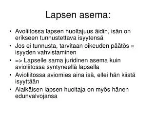 lapsen asema