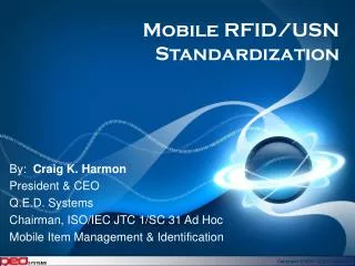 Mobile RFID/USN Standardization