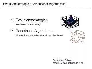 evolutionsstrategie genetischer algorithmus