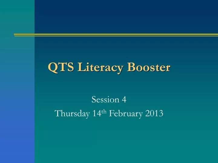 qts literacy booster