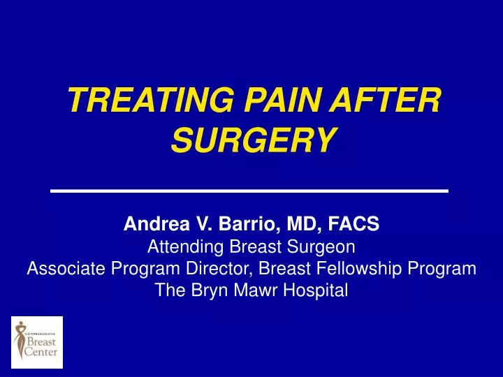treating pain after surgery