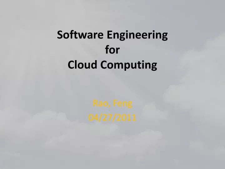 software engineering for cloud computing