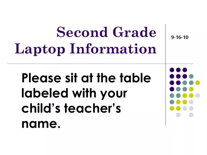 second grade laptop information