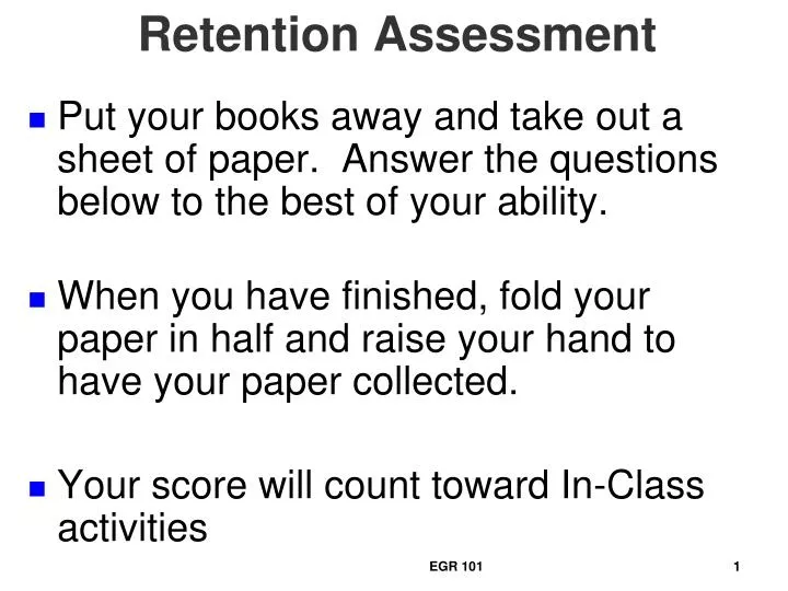 retention assessment