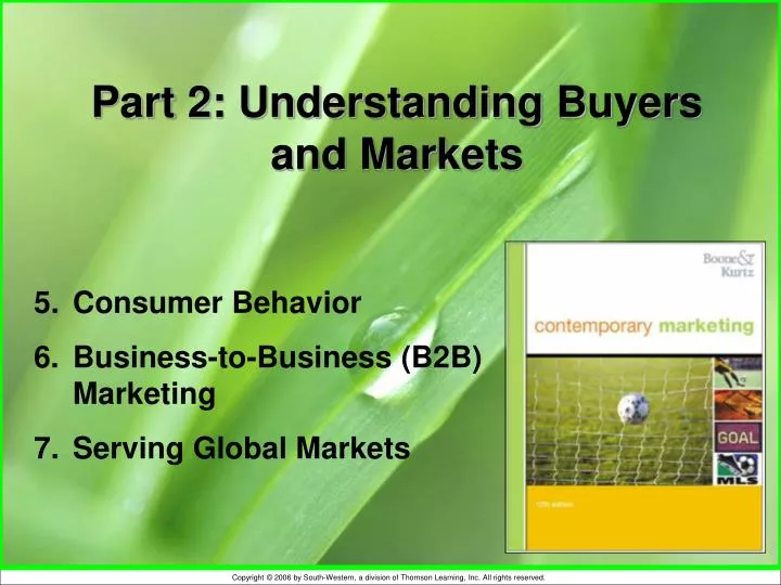 part 2 understanding buyers and markets