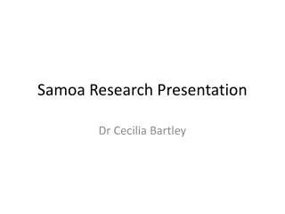 Samoa Research Presentation