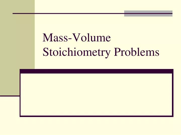 mass volume stoichiometry problems