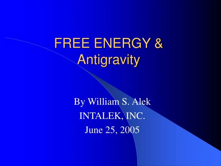 free energy antigravity
