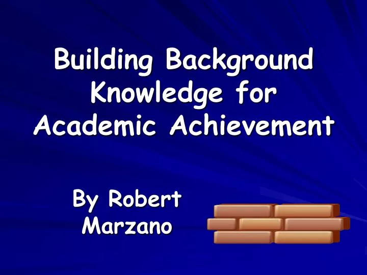 building background knowledge for academic achievement