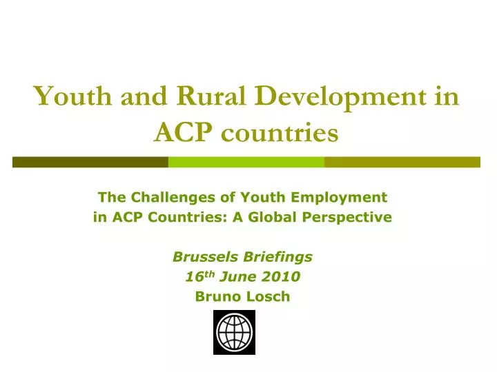 youth and rural development in acp countries