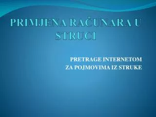 primjena ra unara u struci