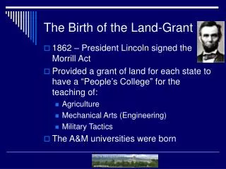 The Birth of the Land-Grant