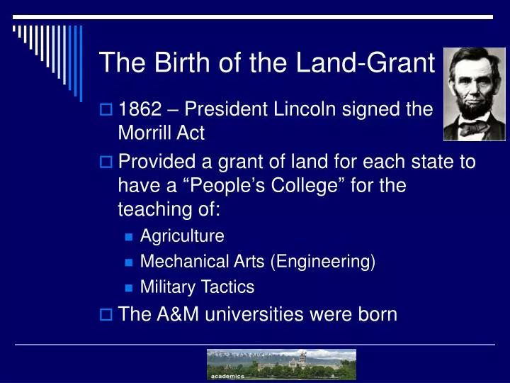 the birth of the land grant