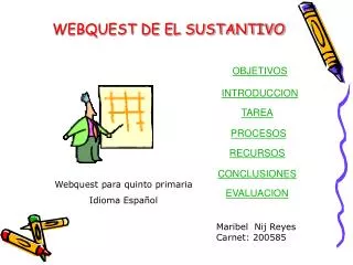 webquest de el sustantivo