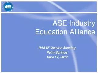 ASE Industry Education Alliance
