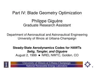 Part IV: Blade Geometry Optimization