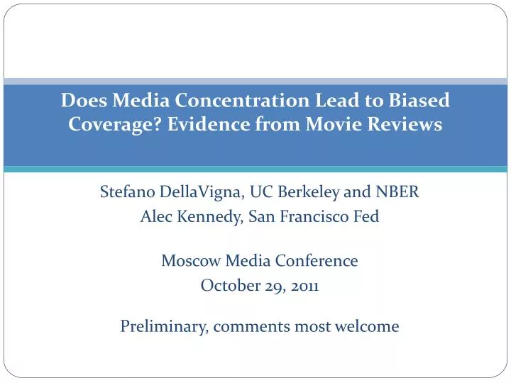 does media concentration lead to biased coverage evidence from movie reviews