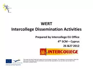 WERT Intercollege Dissemination Activities