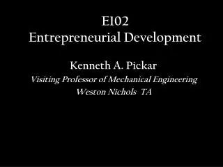 E102 Entrepreneurial Development
