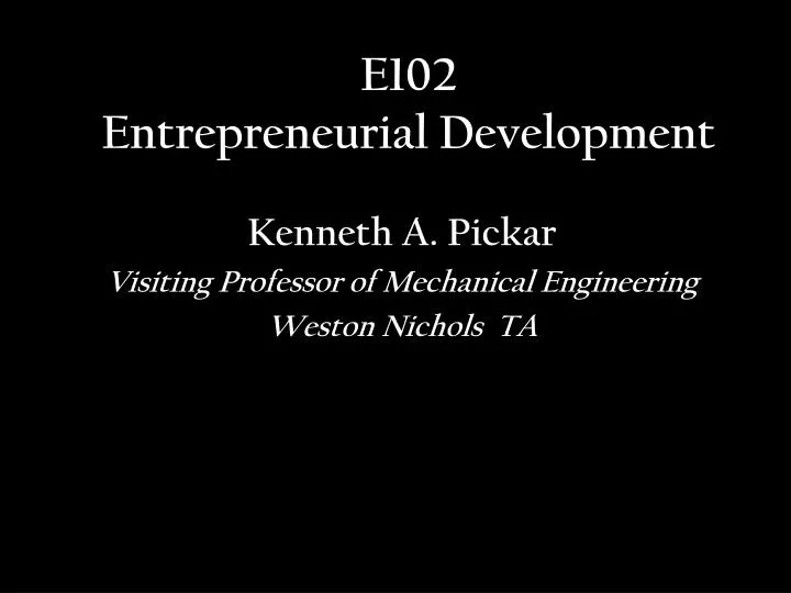 e102 entrepreneurial development