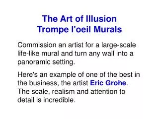 The Art of Illusion Trompe l'oeil Murals