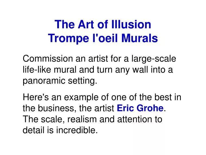the art of illusion trompe l oeil murals
