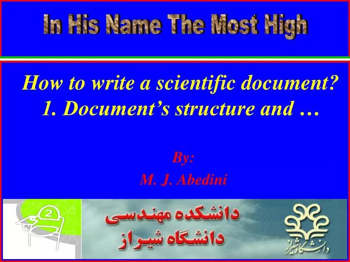 how to write a scientific document 1 document s structure and