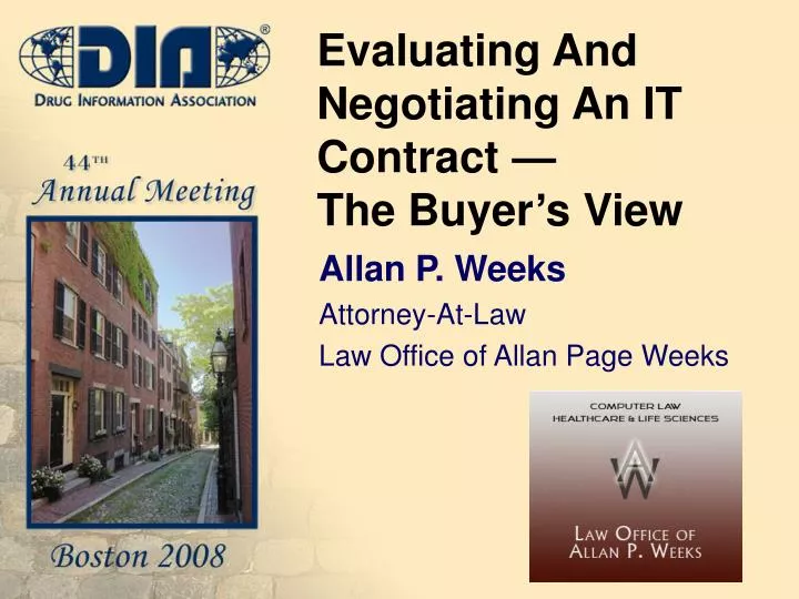 evaluating and negotiating an it contract the buyer s view
