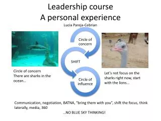 Leadership course A personal experience Lucia Pareja-Cebrian