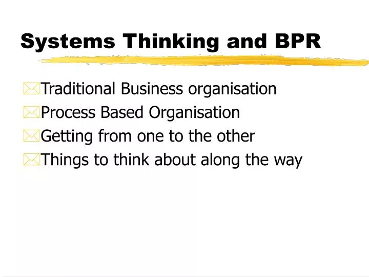 systems thinking and bpr