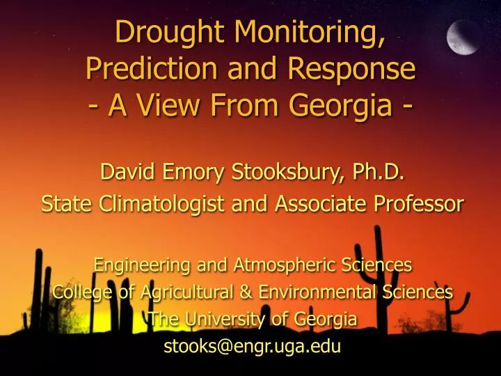 drought monitoring prediction and response a view from georgia