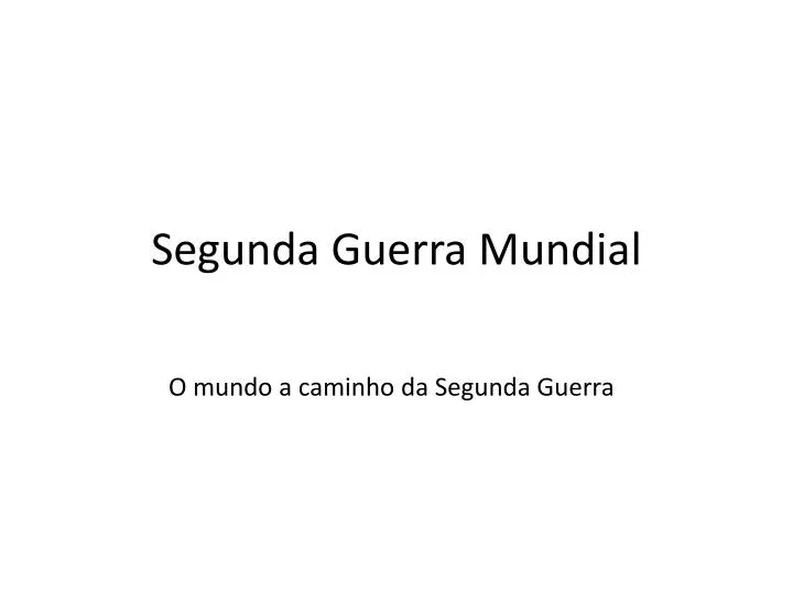 segunda guerra mundial