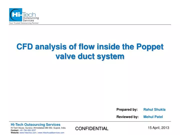cfd analysis of flow inside the poppet valve duct system