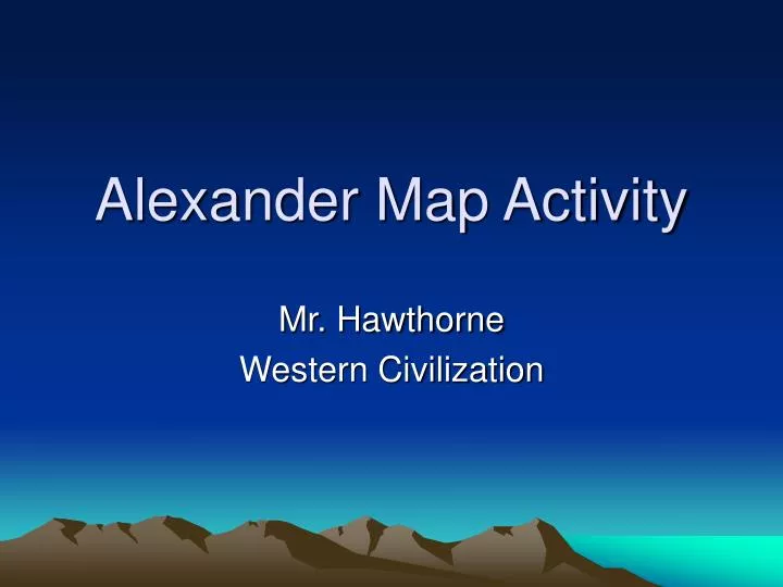 alexander map activity