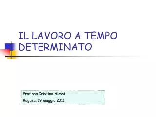 il lavoro a tempo determinato